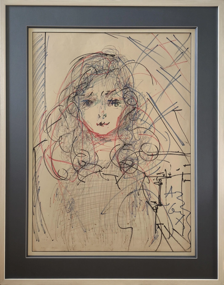 Анатолий Зверев. «Девушка», 1967. Из коллекции Анны Елефтериади. Представляет Postrigay Gallery. | Источник: пресс-служба выставки