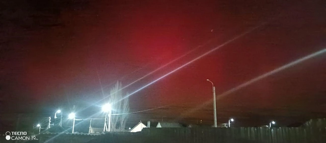 Яркое свечение в небе стало следствием мощной магнитной бури | Источник: Meteo Волгоград / T.me