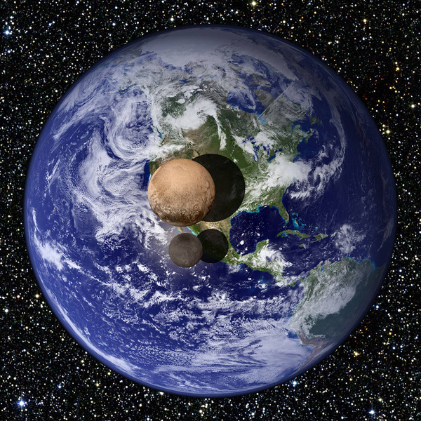 Как выглядит Плутон по сравнению с земными континентами