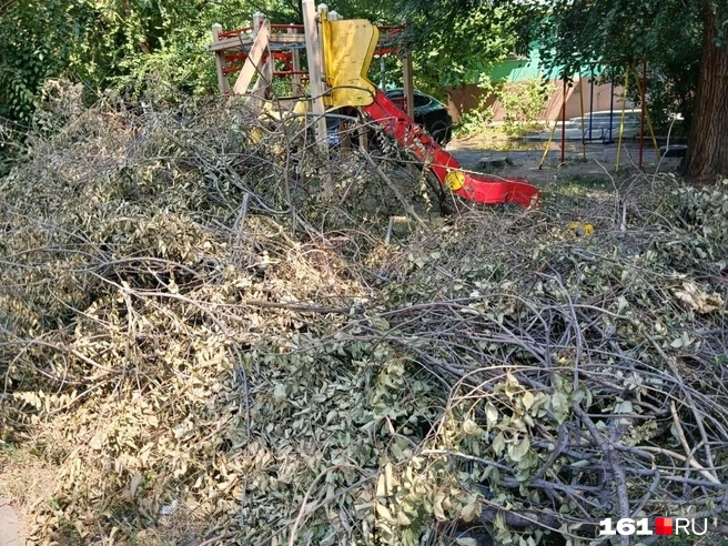 Последствия урагана «украшают» детскую площадку | Источник: жители дома