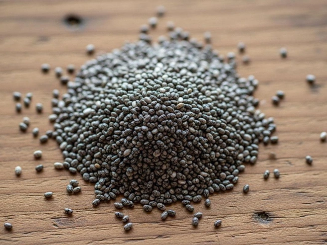 Семена чиа содержат большое количество клетчатки, белков и полезных жиров, которые способствуют prolonged чувству сытости | Источник: Юрий Орлов / Городские медиа