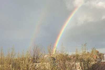 Волгоградцы сняли двойную радугу после ночного дождя