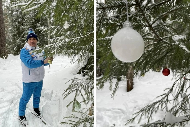 Мэр выбрался в лес покататься на лыжах | Источник: Кудрявцев Максим / Telegram