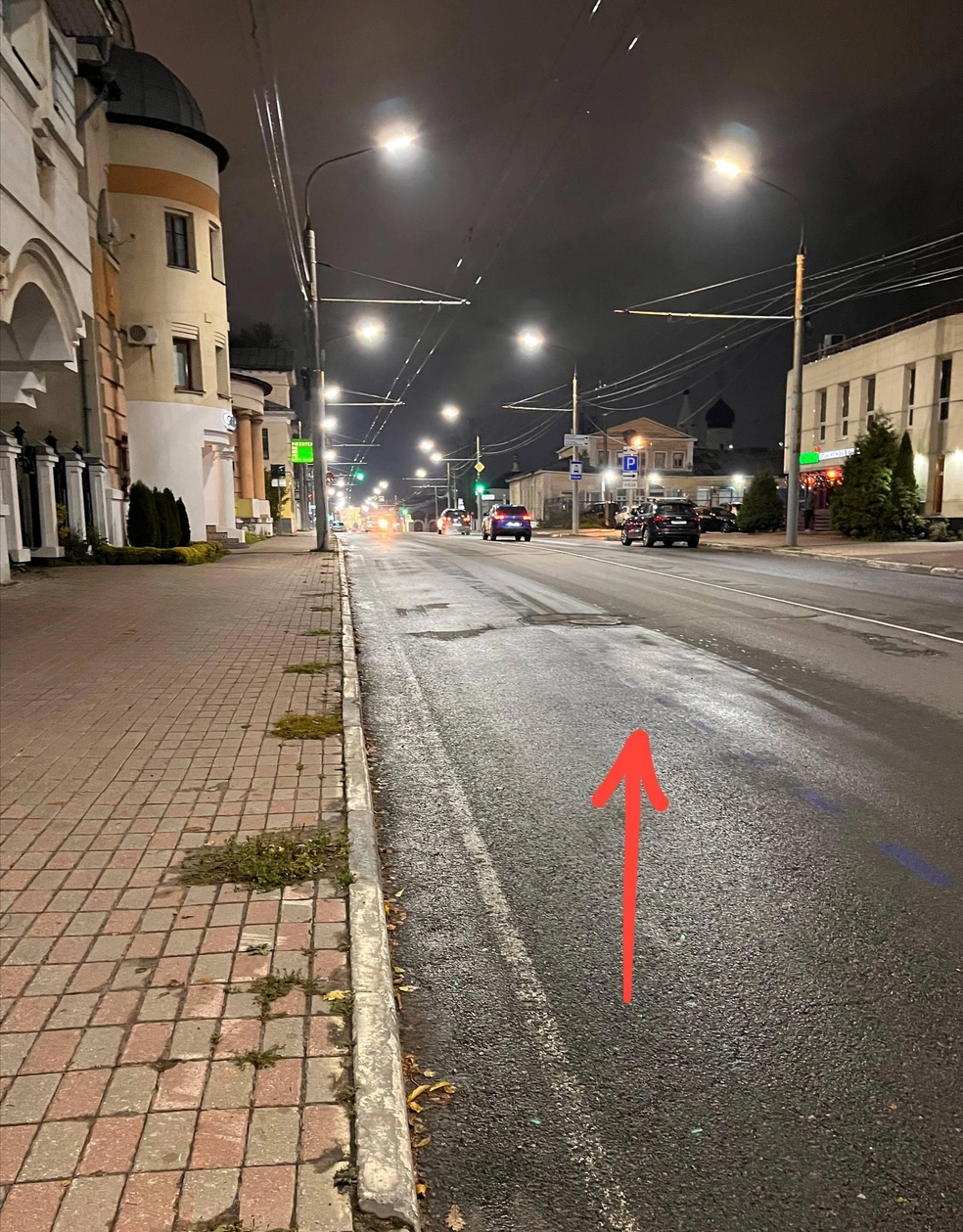 Так разметка выглядит после дождя | Источник: Виталий Германов