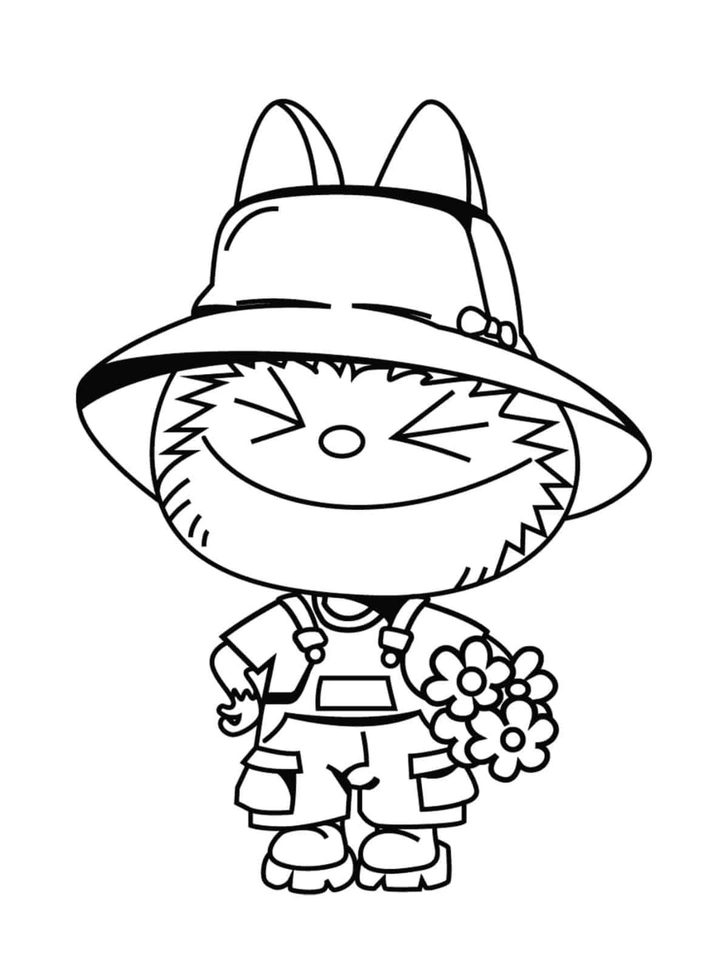 Лабубу на летней прогулке: раскраска | Источник: coloringpagesforkids.net
