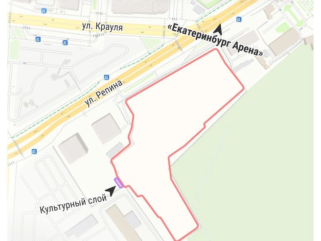 Граница археологического объекта находится рядом с площадкой будущего строительства. | Источник: Филипп Сапегин / E1.RU