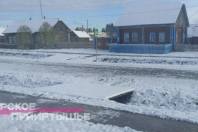 Север Омской области засыпало майским снегом