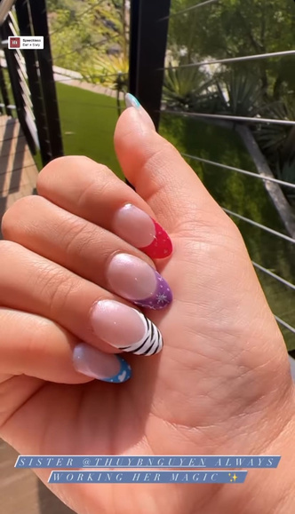 Цветной френч — идеальный яркий маникюр для длинных ногтей от Ланы Кондор