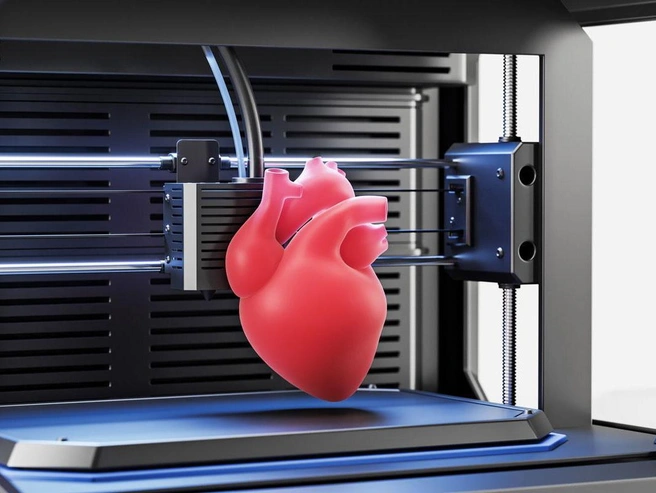 Модель сердца из полимера. А в 2019 году в Израиле впервые напечатали на 3D-принтере живое сердце, состоящее из мышечной ткани и кровеносных сосудов. Правда, пока оно слишком маленькое | Источник: Shutterstock / Fotodom.ru