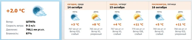 Скриншот с meteo.nw.ru