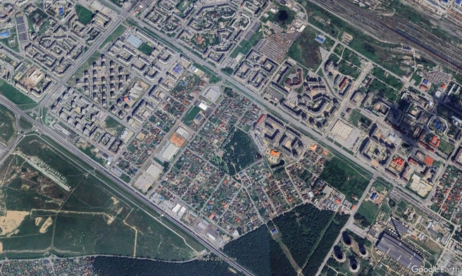 2025 год. Суходолье&nbsp;— сформированный район на окраине Тюмени | Источник: earth.google