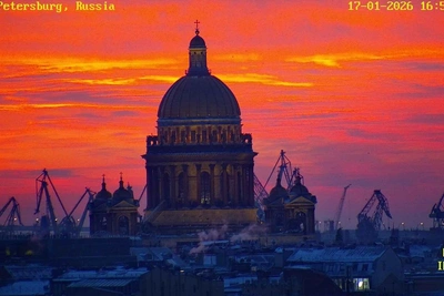 Редкий яркий закат в Петербурге