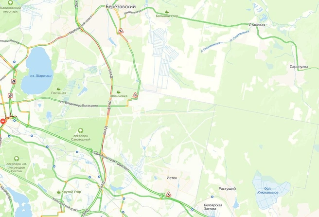 Движение затруднено в обоих направлениях | Источник: yandex.ru/maps