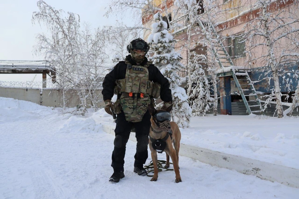 Ястреб со своим напарником в полной боевой готовности  | Источник: пресс-служба Управления Росгвардии Якутии