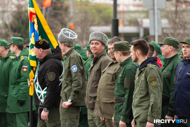 Также на репетиции было представлено казачье войско | Источник: Даниил Конин / ИА «ИрСити»