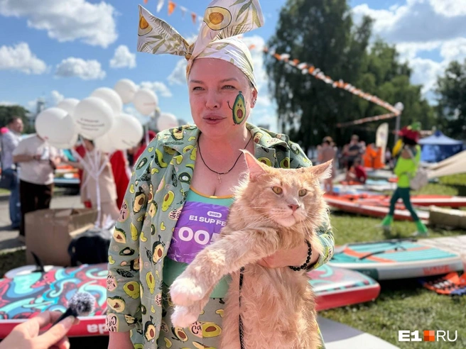 Хозяйка кота, Екатерина, рассказала нам, что кот не впервые встает на сапборд | Источник: Дарья Манохина / E1.RU
