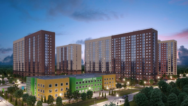 Школа и детский сад в пяти минутах ходьбы, парки, скверы и остановки общественного транспорта | Источник: ЖК «Новые горизонты»