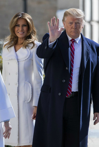 Мелания и Дональд Трамп в Вашингтоне, 17 марта