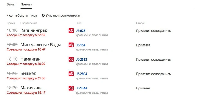 Многие рейсы перенесли | Источник: «Яндекс. Расписания»