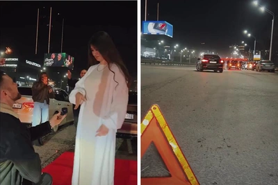 Предложение на дороге: уфимец перекрыл проспект для романтики