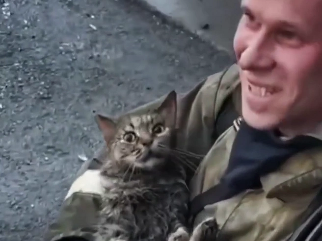 При пожаре в Тюмени сотрудник МЧС спасал и откачивал кошек