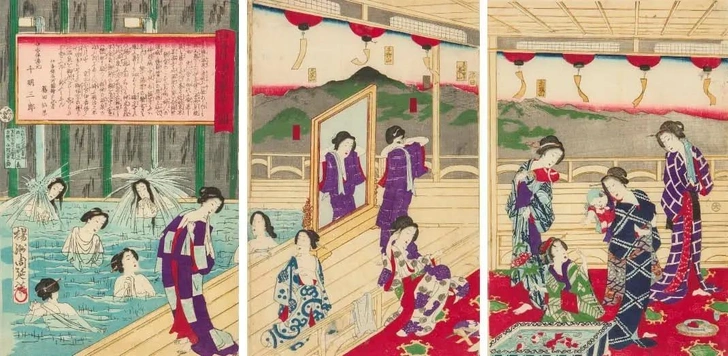 Купание. Художник Тоёхара Тиканобу, конец XIX века | Источник: pinterest
