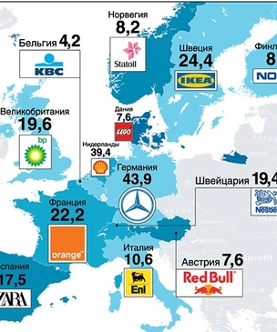 Карта: самая дорогая компания в каждой стране