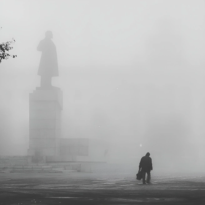 Площадь Ленина в тумане | Источник: Предоставлено Николаем Пушилиным