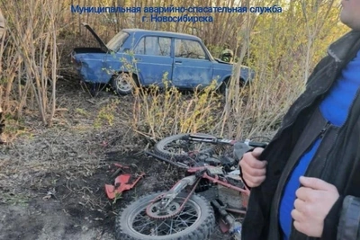 Мотоциклист эндуро попал под ВАЗ в Новосибирске