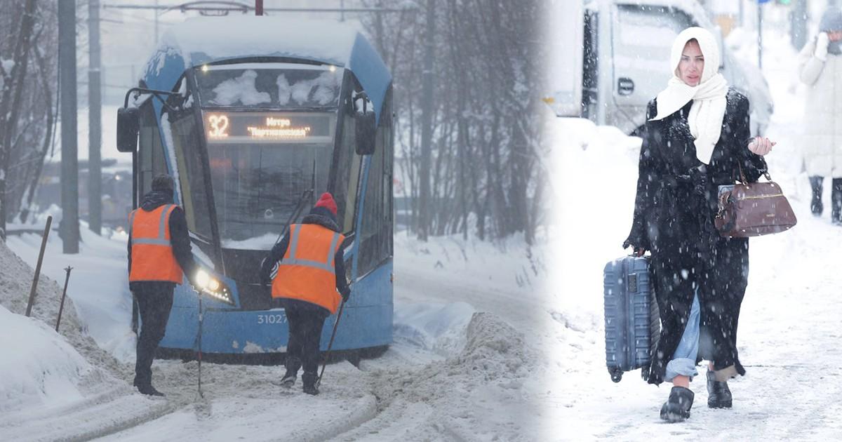 Снегопад в Москве 2.0: дороги сковали пробки, в аэропортах отмена рейсов, лопаты в дефиците