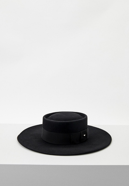 Черная широкополая шляпа из шерсти