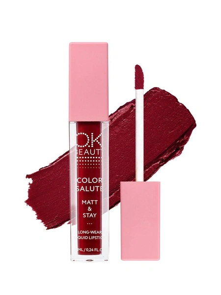 Матовая стойкая жидкая губная помада Color Salute Stay&Matte OK Beauty