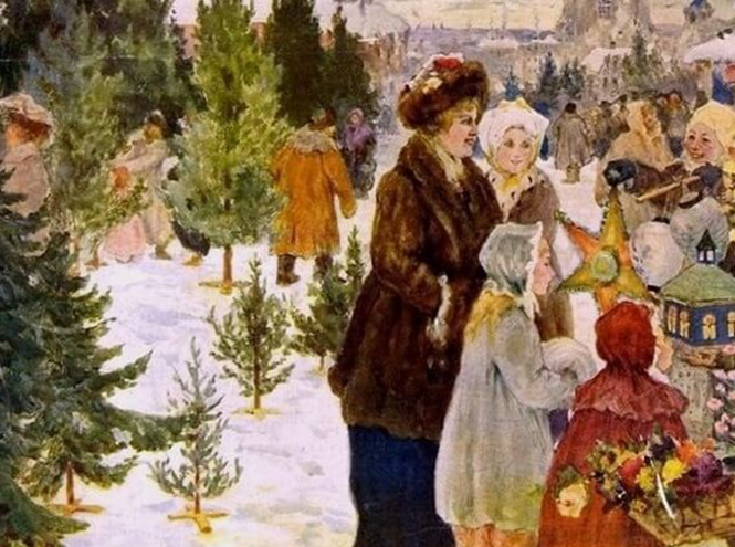 «Рождественский базар», А. Бучкури, 1906 г.