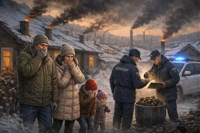 Чёрный дым от угля травит воздух в Чите