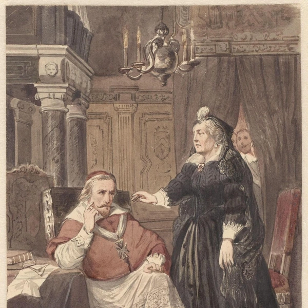 Мария Медичи и кардинал де Ришелье, Худ. Йохан Коэнраад Лейх, 1833–1890 гг. | Источник: Heritage Art/Heritage Images