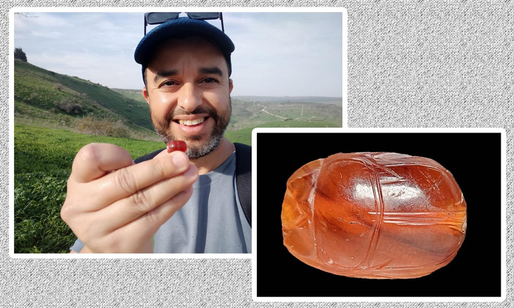 Скарабей из сердолика: посмотрите, какую печать возрастом 2800 лет нашел турист в Израиле