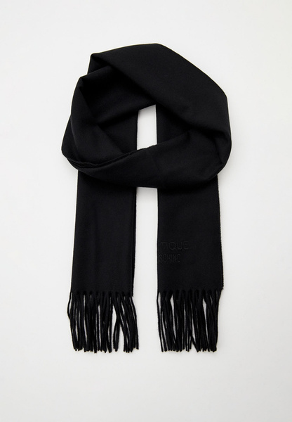 Черный шарф из шести с бахромой
