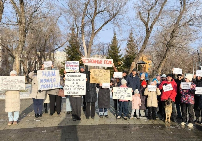 Тюменцы проводили пикеты, чтобы привлечь внимание к своим проблемам | Источник: Асия Саитова