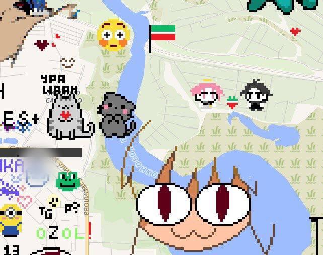 В Сети новый тренд — рисовать на карте мира всё, что захочешь. Смотрим, какие послания оставляют казанцы