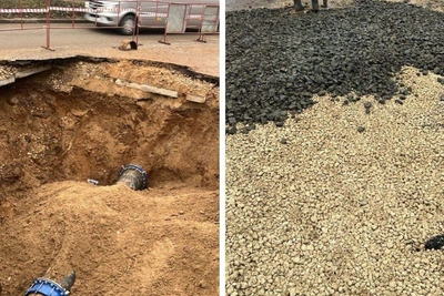 Аварию на Фучика устранили, автобус провалился