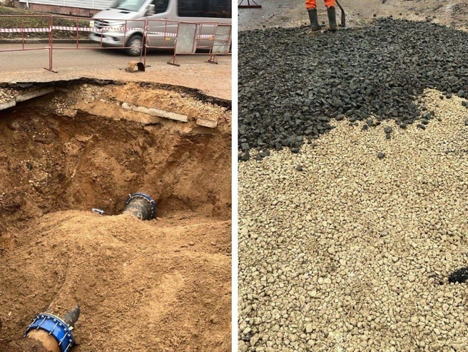 Так выглядит место аварии | Источник: пресс-служба «Водоканала»