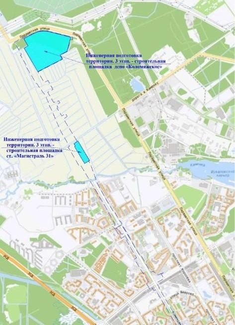 В Петербурге начинают готовить площадку для станции метро «Магистраль 31» | Источник: «МЕТРОПРОЕКТ»