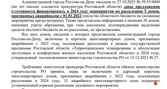Из документа возражений на административное исковое заявление, направленное региональным Министерством строительства в Кировский суд | Источник: Ирина Якымив