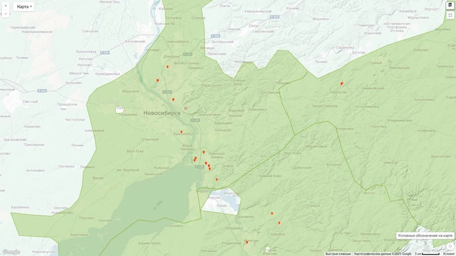 В холод ходить по лесу тоже приятно: на карте отмечены точки, где, вероятнее всего, можно встретить зимние опята | Источник: inaturalist