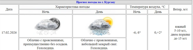 По прогнозу курганского ЦГМС в Кургане ожидается мокрый снег.  | Источник: kurganpogoda.ru