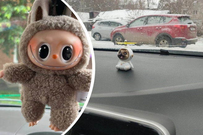 В автомобилях можно встретить, к примеру, теряющие популярность игрушки Лабубу | Источник: Читатели NGS24.RU
