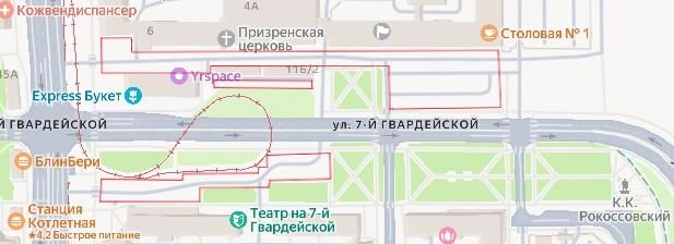 Красным отмечена ориентировочная зона будущей платной парковки | Источник: скриншот сервиса «Яндекс Карты»