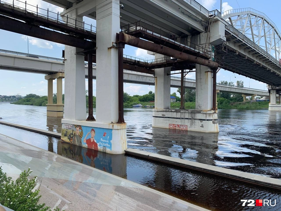 По граффити удобно следить за изменениями уровня воды | Источник: Никита Кифорук / 72.RU