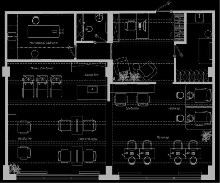 План пространства HUB 1967. Проект Евгении Млынчик.