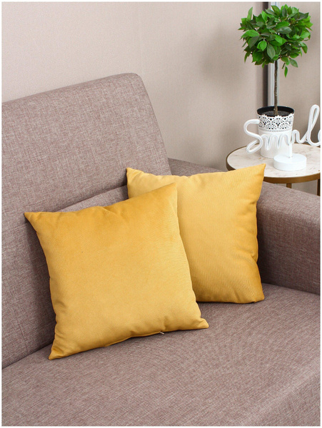 Желтые декоративные подушки